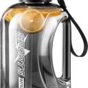 Large 95 OZ Water Bottle with Straw, Portable Handle, BPA Free, Eco-Friendly, Perfect for Sports and Fitness (1pack-Black)