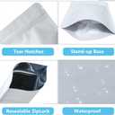 100 Pack Matte White Mylar Bags Stand Up - 4 x 6 Inches Resealable Mylar Ziplock Bags Food Storage Foil Pouch