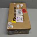 Snughome Narrow Side Table with Charging Station, Slim End Table for Small Spaces, 3 Tier Skinny Nightstand with Drawer, Sofa Beside Table with Storage Shelf for Living Room Bedroom (Rustic Brown)