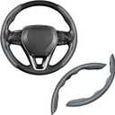 Cartist Steering Wheel Cover, Carbon Fiber Steering Wheel Cover for Men/Women, Anti-Slip, Comfortable Grip, Durable, Universal for 99% Car Interior Accessories (Dark Gray)