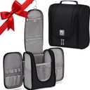 BOACAY Hanging Travel Toiletry Bag for Women and Men, Makeup Bag, Bathroom & Shower Organizer Kit for Accessories, Cosmetics, Travel Essentials