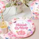 48Pack Mother's Day Decorations Party Supplies include 24 Plates, 24 Napkins for the Mother's Day Party Decorations