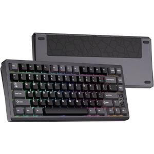 Mechanical Keyboard, Chilkey Slice75 HE Gaming Keyboard Wired, 75% Hall Effect Magnetic Aluminum Keyboard with WS Flux HE Clacky Switch, Rapid Trigger, 8K Polling, Per-Key RGB Custom, PC/Mac Support (Gray)