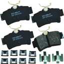 Bendix Premium SBC627 Ceramic Rear Brake Pads for Ford Mustang 2004-1994, Panoz AIV Roadster 2000-1999, Esperante 2007-2001