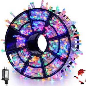 JMEXSUSS 168FT 600 LED Christmas Decor String Lights - 8 Modes Multicolor Christmas Lights Outdoor/Indoor Waterproof Plug-in Party Holiday Xmas Decorationsons