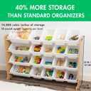 Humble Crew Toy Storage Organizer with 20 Removable Storage Bins for Kids Playroom, 4-Tier Toddler Toy Organization and Storage, Natural/White