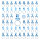 50 Pieces 2.75 Inch Baby Pacifier Baby Shower Plastic Pacifier for Baby Shower Pacifier, Baby Shower Gender Show Party Decoration DIY Baby Shower Birthday Party Gift (Blue)