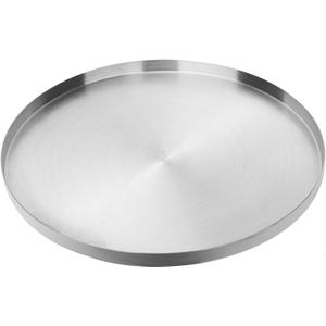 Large Round Stainless Steel Tray, Diameter 12.6/32cm Serving, Decorative, Brass, Jewelry and Cosmetic Storage Decorative Tray (Silver)