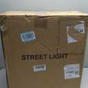 102" Solar Lamp Post Lights with Pole & Water Box Base, Outdoor IP65 Waterproof 3800LM 420 LEDs Solar Street Lights, Metal Flood Motion Sensor Lights for Yard, Garden, Patio, Lawn, Parking Lot