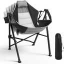 Hammock Camping Chair with Adjustable Backrest, 400lbs Heavy Duty Portable Swing Chair Outdoor with Headrest and Cup Holder, Foldable Camping Chair for Camping, Travelling, Patio, Lawn, Black