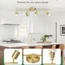 4 Ways Track Lighting, Rotatable Heads Tracks Light, Track Lightings Fixtures Ceiling with Foldable Arms, Brushed Gold Tracks Light for Kitchen, Living Room, Hallway(Bulbs Not Included)
