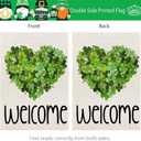 6 x CROWNED BEAUTY St Patricks Day Garden Flag Shamrocks Heart 12x18 Inch Double Sided for Outside Green Small Burlap Welcome Holiday Yard Decoration