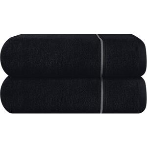 Cotton 2 Pack Oversized Bath Towel Set 28x55 inches, Large Bath Towels, Ultra Absorbant Compact Quickdry & Lightweight Towel, Ideal for Gym Travel Camp Pool - Black