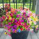Yastouay 12 Bundles Artificial Flowers for Outdoors, UV Resistant Fake Outdoor Flowers No Fade Faux Outdoor Flowers Plants for Garden Porch Window Box Farmhouse Pot Planters Decor (Multi ColorA) (Fuchsia+pink+rose Red+yellow)