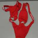 OYOANGLE Women's Ring Linked Cut Out One Shoulder One Piece Swimsuit High Cut Bathing Suits (Red), S