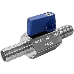 Beduan 1/2” Hose ID Barb Ball Valve 304 Stainless Steel Mini Shut Off Valve for Water Gas Fuel Drip Irrigation and Aquariums(Pack of 2) 5 Boxes