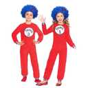 NUMJAW 2 Pcs Dark Blue Thing 1 Costume Wig - Cosplay Accessories, Blue Curly Funky Afro Wig for Halloween, 100 Days of School and Thing One Party