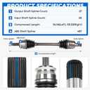 TadaMark 2PCs Front CV Axle Half Shafts Assembly Fit for Hyundai Sonata 2.4L 2011-2014 L4, Automatic Transmission Only, Left and Right Side, for 60-3721, 66-3720
