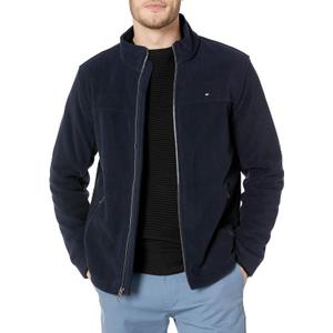 Tommy Hilfiger Men's Classic Zip Front Polar Fleece Jacket (Large, Navy)