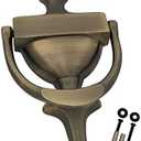 QCAA Solid Brass Door Knocker, 7", Antique Brass, Made in Taiwan, 1 Pack