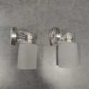 Frosted Wall Sconce Set of Two, Chrome Sconce Bathroom Lighting, Modern Chrome Vanity Light, Mid-Century Vanity Sconces for Bathroom, Living Room,Kitchen