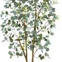 Warmplants Artificial Eucalyptus Tree, 7ft Tall Silk Leaves Fake Plant with Basket for Outdoor Indoor, 83'' Faux Eucalyptus Trees for Home Office Livingroom Floor Decor