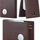 furid Leather Wallet Compatible with Airtag: Slim Air Tag Wallet for Men RFID Blocking, Bifold, Front Pocket, Minimalist Card Holder