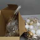 76PCS Christmas Tree Decorations Set, Gold Christmas Ornaments Decoration Artificial Poinsettia Flowers with Star Tree Topper Berries Stems Mesh Ribbons Snowflakes for Holiday Xmas Tree Decor