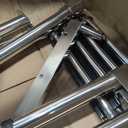 Amarine Made Boat Ladder 4 Steps Removable Premium Stainless Folding Rear Entry Pontoon Boat Ladder w/Extra Wide Step