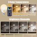 Rechargeable Light Bulb with Remote and Timer for Sconce and Lamp, Battery Backup Night Light, E26 Detachable Charging, Magnetic Base, 3 Lighting Colors, Dimmer, 7W, Lanyard Included, 4 Pack
