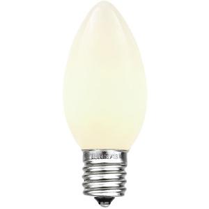 Novelty Lights 25 Pack C9 Ceramic Outdoor Christmas Replacement Bulbs, White, E17/C9 Intermediate Base, 7 Watt