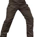 Men's Stretch Tactical Pants Water Resistant Ripstop Cargo Pants Outdoor Lightweight EDC Work Hiking Pants (34W x 34L, Dark Brown)