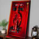 iCUANUTY Display Wallboard with RGB Colorful LED Lights Compatible with Lego Technic Ferrari SF-24 F1 42207 Model Car, Compatible with Lego Car Wall Mount, Adult Collectibles Display Frame(No Cars Included), 31.6"L x 19.8"W