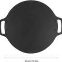 Korean Grill Pan Nonstick Round Griddle Pan Double Handle Korean BBQ Grill Plate for Gas Stove Top Outdoor Barbecue (36cm)