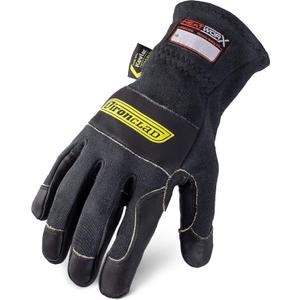 Ironclad HEATWORX HEAVY DUTY FR; Fire Resistant Gloves, handle hot items  up to 600F (315 C), (1 Pair), Size Large (HW6XFR-04-L),Black/Dark Grey