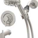 Moen Beric Shower Faucet with Handshower and Included Valve – Spot Resist Nickel Finish, 2-Function Diverter, Modern Design, 82775SRN