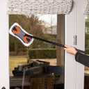 Dust Cleaning Sweeper Mopping - Orange and Grey Durable Mop Set - Lightweight - Great for Kitchen, Home, Garage and Office - Hardwood Tile Laminate Floor Cleaner - Removable Slipper