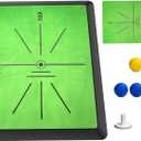 Golf Hitting Mat with Dual-Turf & Swing Feedback, Portable Golf Practice Mat with Anti-Slip Base for Indoor/Outdoor Use, Includes Ball Tray, 5 Balls & 2 Tees, Perfect Golf Mat for Chipping & Driving
