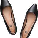 Rekayla Women's Flats Classic Pointed Toe Ballet Flats Shoes for Women Comfortable Slip On Dress Shoes for Work Office Casual Daily Wear Flat (8, Pu Black 1)