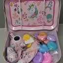 Auney Tea Set Girls Toys 36pcs, Tin Unicorn Tea Party Set Toy Pretend Play Gifts for Little Girls Age 3-6, Kids Toys Gifts for Toddlers Including Carrying Case (Unicorn Toy)