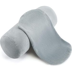 Newwiee 2 Pcs Cervical Neck Roll Pillow Cover with Zipper Round Pillowcovers Neck Roll Pillowcase Cylinder Soft Bolster Pillowcases for Cylindrical Cushion, Pillow Case Only(16 x 6 Inch,Gray)