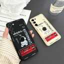 Yonds Queen for Samsung Galaxy S22 Cute Case, Cartoon Astronaut Space Moon Rocket Design Stylish Bumper Cover Women Girls Protective Shockproof Fashion Case (White, Samsung Galaxy S22)
