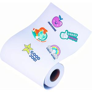 13 inch x 65.6 ft Printable Vinyl Sticker Paper Roll, Matte White Water-Resistant Sticker Paper Labels for Roll-feed Inkjet Printer with 2 inch Core
