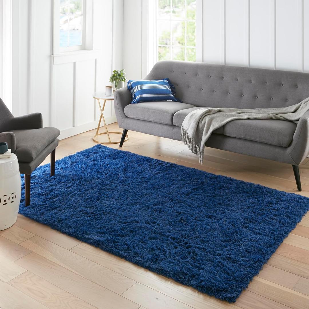 Ophanie Blue Rug, Boys 3x5 Rugs for Bedroom Royal Dark Blue Carpet Nursery Aesthetic, Kids Playroom Navy Area Rugs for Girls Teen Home Decor