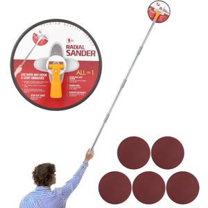 Pole Sander for Drywall, 86-inch Manual Hand Drywall Sander with Extension Pole. Perfect for Painting, Complete with 5pcs Sanding Sheets (80, 100, 120, 180, 240 Grit)