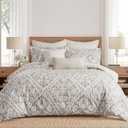 Levtex Home - Becker Taupe Comforter Set - King Comforter + Two King Pillow Cases - Ikat - Taupe, Grey and Cream - Comforter (106 x 94in.) and Pillow Cases (36 x 20in.) - Cotton
