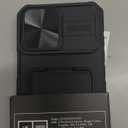 SSLOTSCASE for iPhone 16 Pro Max Case with Card Holder & Kickstand & Slide Camera Lens Cover, Silicone Edge Protection Rugged Heavy Duty Phone Case Cover for iPhone 16 Pro Max 6.9'' 2024, Black