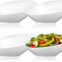 Sawysine 4 Pack 36 oz Melamine Angled Serving Bowls 10 Inch Slanted Salad Bowls White Melamine Bowl for Fruit Snacks Chip Candy Pasta Cereal Soup Prep Restaurant Holiday Wedding Party