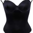 Women'S Corsets & Tights Black Deep V Sexy Women'S Underwear Body Shapewear Backless Bodysuit With Adjustable Hooks Medium