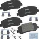 Bendix Priority1 CFC1640AK1 Ceramic Front Brake Pads for Jeep Cherokee 2014-2022 (only models with Single Piston Front Caliper, without heavy duty brakes, brake code BRF)